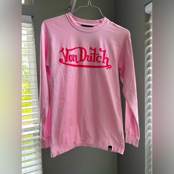 Von Dutch women’s small Pink Long Sleeve Shirt - Picture 1 of 3